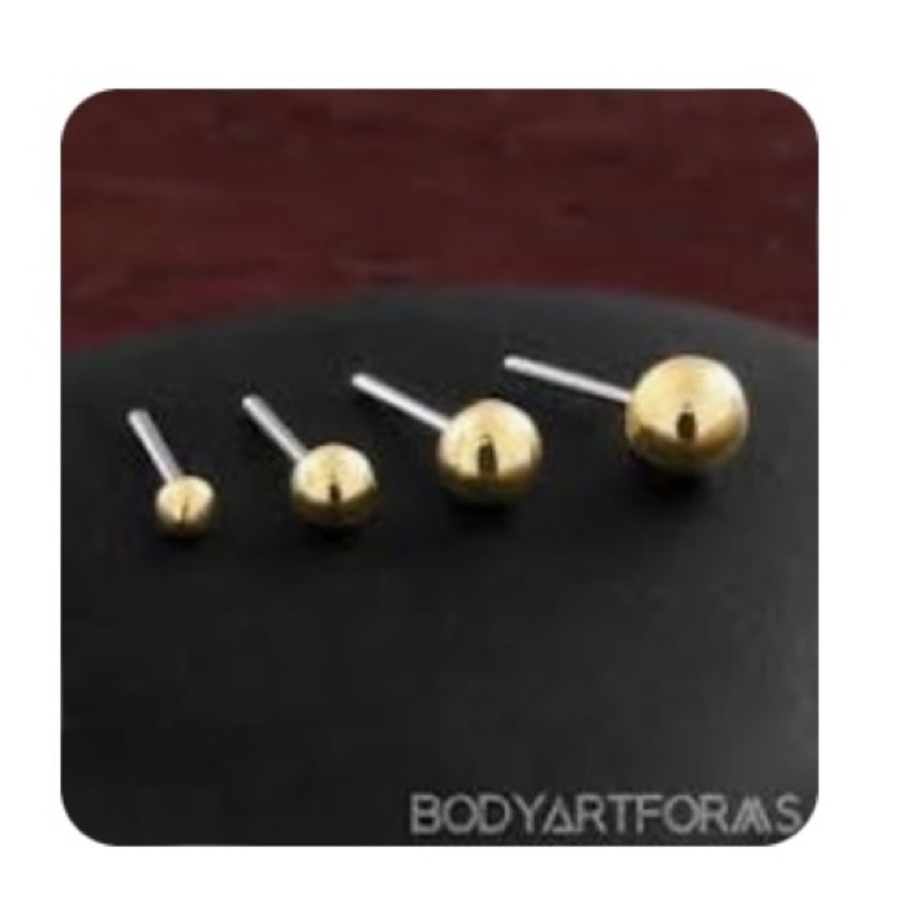 NEW 1.5mm 14k white gold ball threadless end